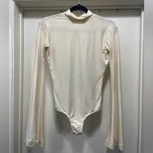 Ivory Lace-Trim Bodysuit